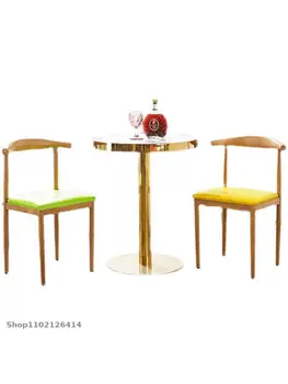Скандинавский минималистичный стул из железного рога с теплопередачей закусочная ресторан быстрого питания десерт молочный чай магазин ресторан столик в ресторане