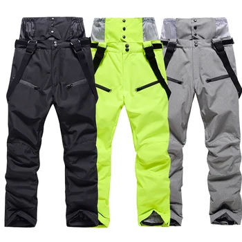 Высококачественные лыжные брюки унисекс, Ветрозащитная водонепроницаемая одежда для сноуборда, Зимние уличные Теплые Зимние спортивные брюки для мужчин, Женские лыжные брюки