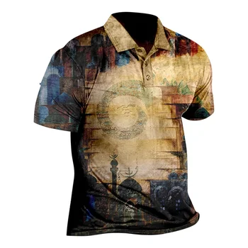 Мужские летние рубашки поло 2023 года, повседневные мужские рубашки для гольфа большого размера, повседневные футболки с 3D-принтом, верхняя одежда, винтажная футболка с коротким рукавом