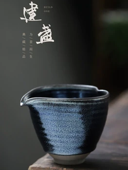Чайная чашка кунг-фу с рисунком из драконьей чешуи ручной работы, ярмарочная чашка, керамический синий кайлин, утолщенная подарочная коробка высокого класса Jianzhan.