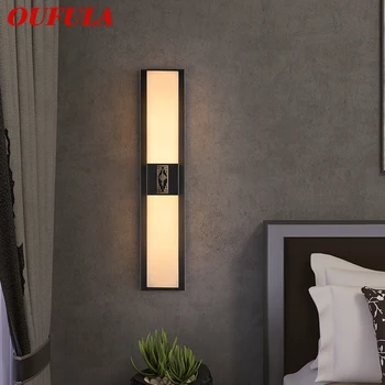 Латунный настенный светильник OUFULA LED Современные роскошные Мраморные бра, декор для дома, спальни, гостиной, коридора
