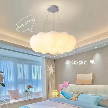Потолочный светильник Nordic Cloud, белая светодиодная люстра для детской комнаты, освещение спальни для девочек, гостиной, столовой, детской Подвесной светильник