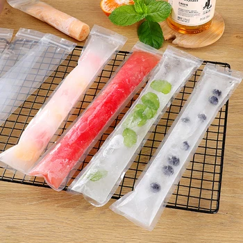 20шт летних пищевых одноразовых пакетов для форм для мороженого Прозрачный пакет на молнии DIY Popsicle Пластиковый упаковочный пакет для повторного использования