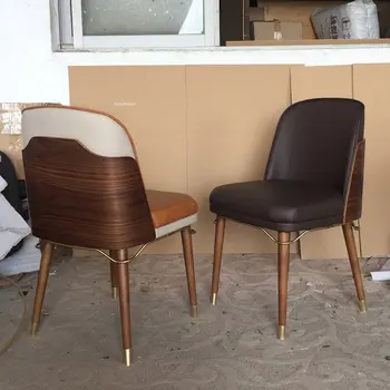 Скандинавские обеденные стулья Креативный Дизайнерский Дом Из массива Дерева, Простые легкие Роскошные Обеденные стулья, Мебель для переговоров, Офисные стулья
