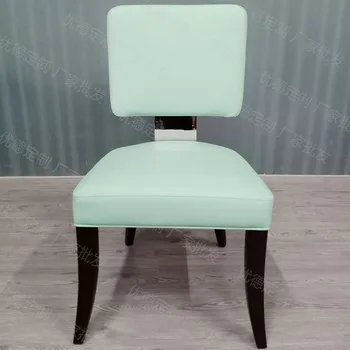 Современный минималистичный обеденный стул из ресторанной ткани с деревянной ножкой, обеденный стол и стул в отеле